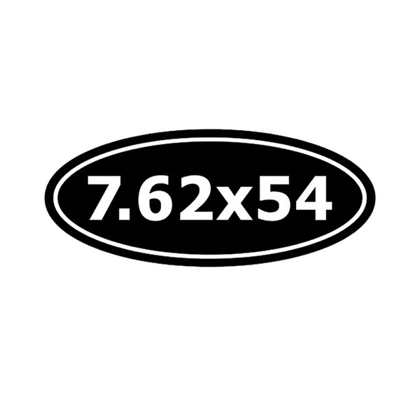 17.3*7.2cm coolest interesting 7. 62x54 oval with number word and gun decoration car sticker vinyl accessories c12-0180